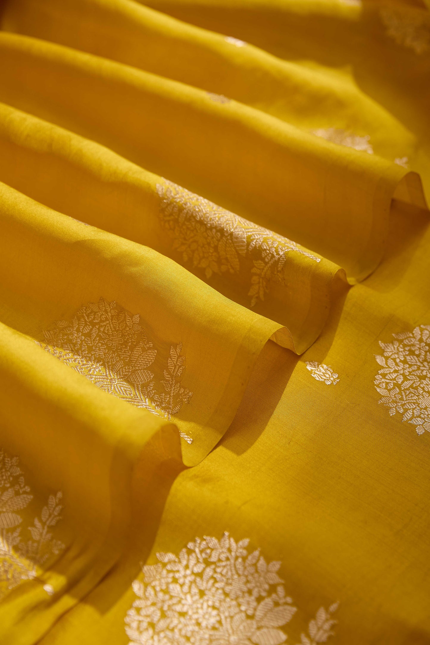 Mustard pure silk kadhwa saree