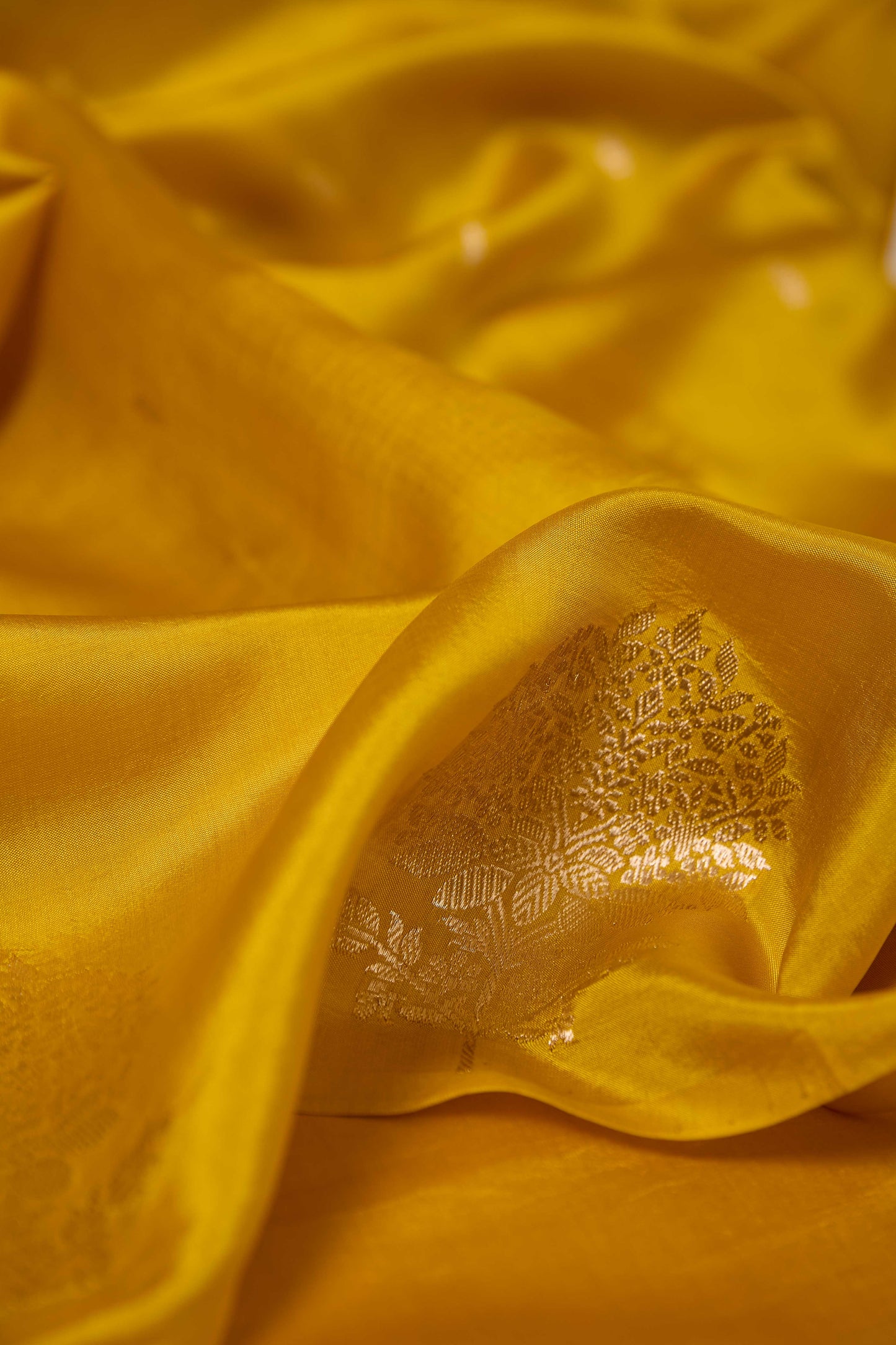 Mustard pure silk kadhwa saree