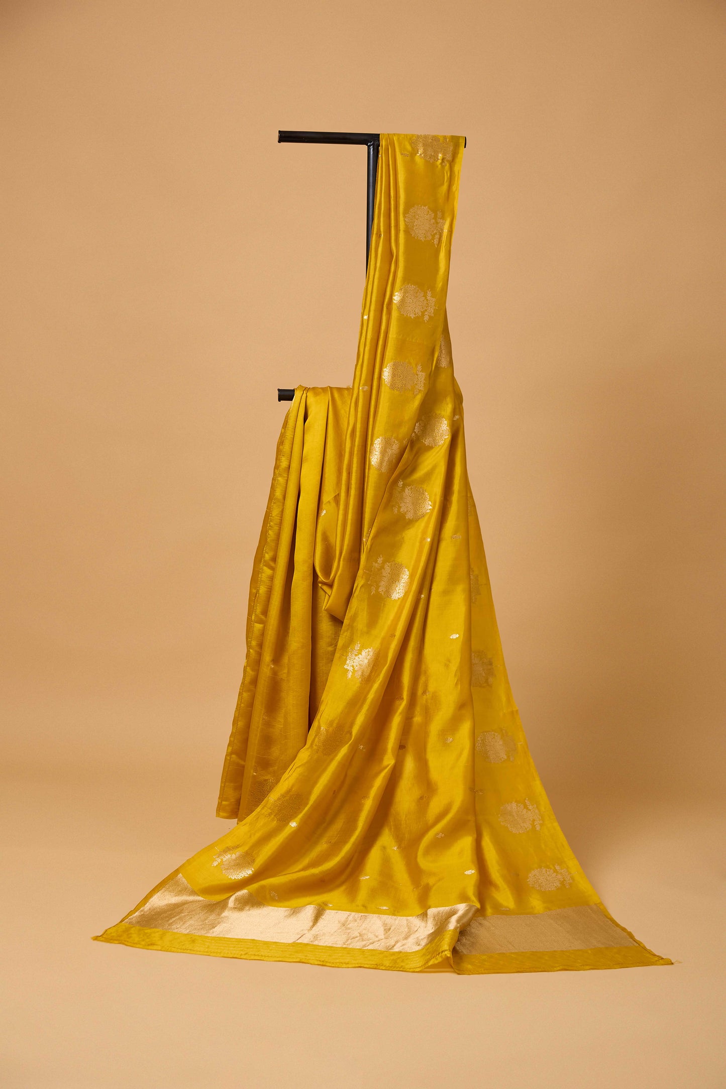 Mustard pure silk kadhwa saree