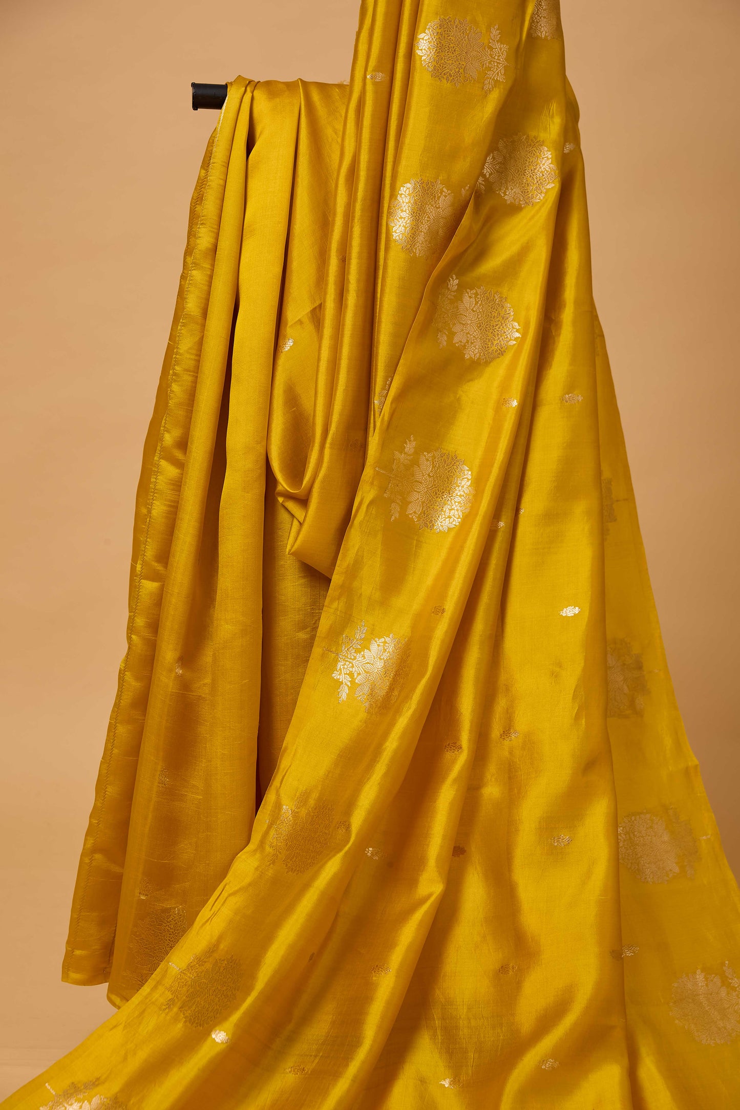 Mustard pure silk kadhwa saree