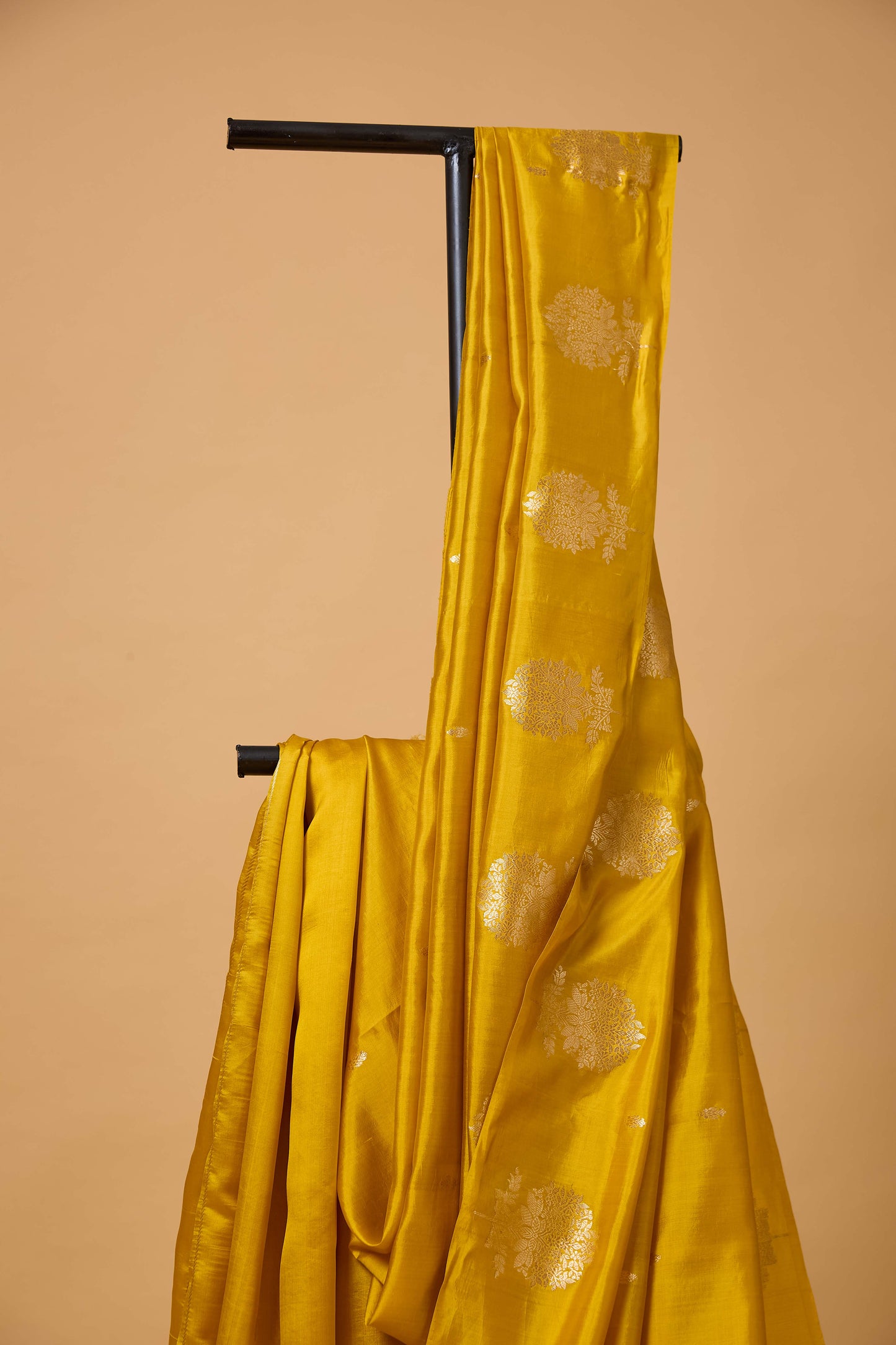 Mustard pure silk kadhwa saree