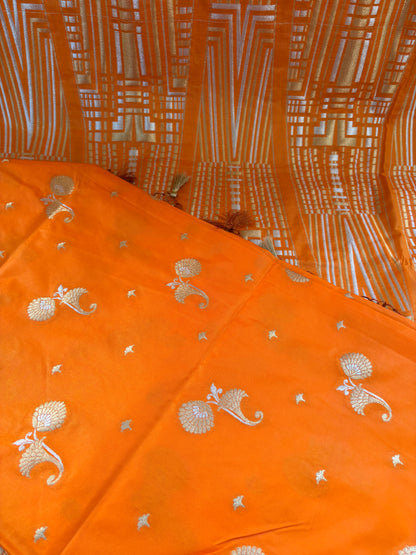 Orange silk Lehanga