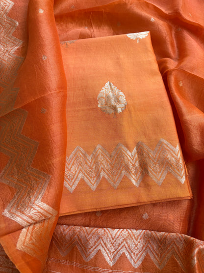Orange Chiniya kora suit set