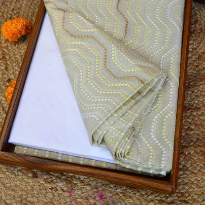 Cream Colour Chanderi Silk Kurta Set