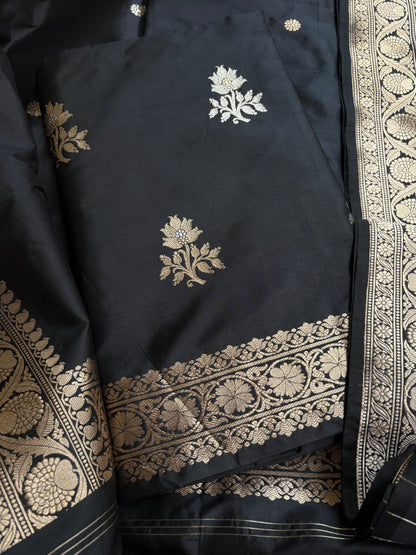 Black katan by katan sona rupa 3 piece suit set