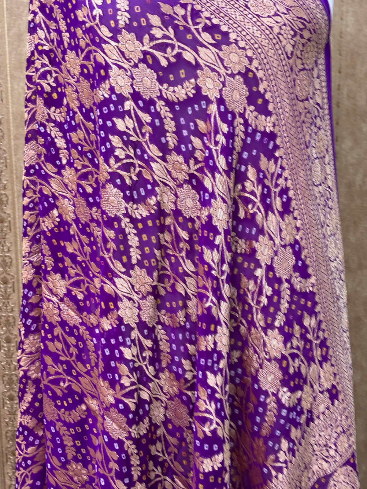 Purple bandhani Khaddi georgette dupatta