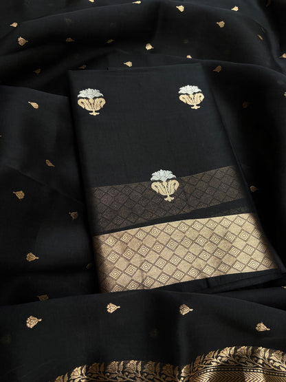 Black kora kadhwa 3 piece suit set