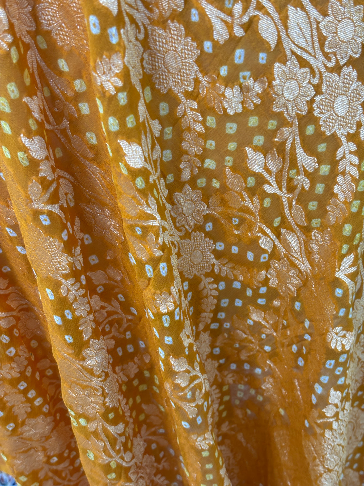 Yellow Khaddi georgette dupatta