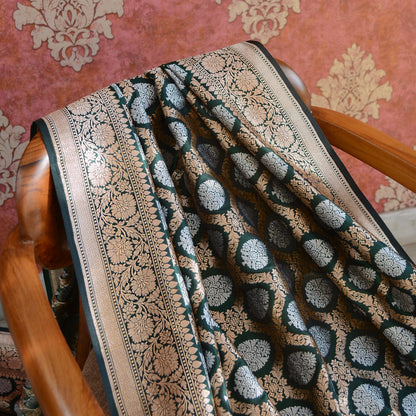 Green katan silk kadhwa dupatta