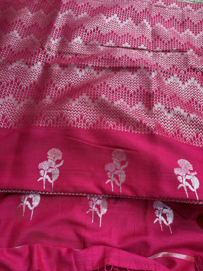 Red moonga silk suit set