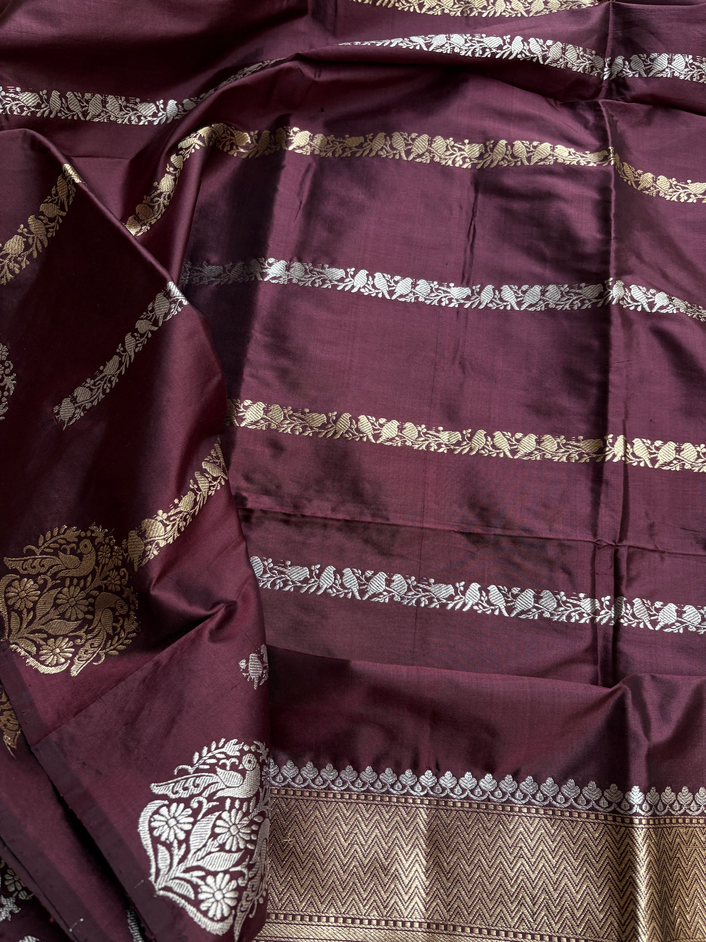Coffee mango silk suit set