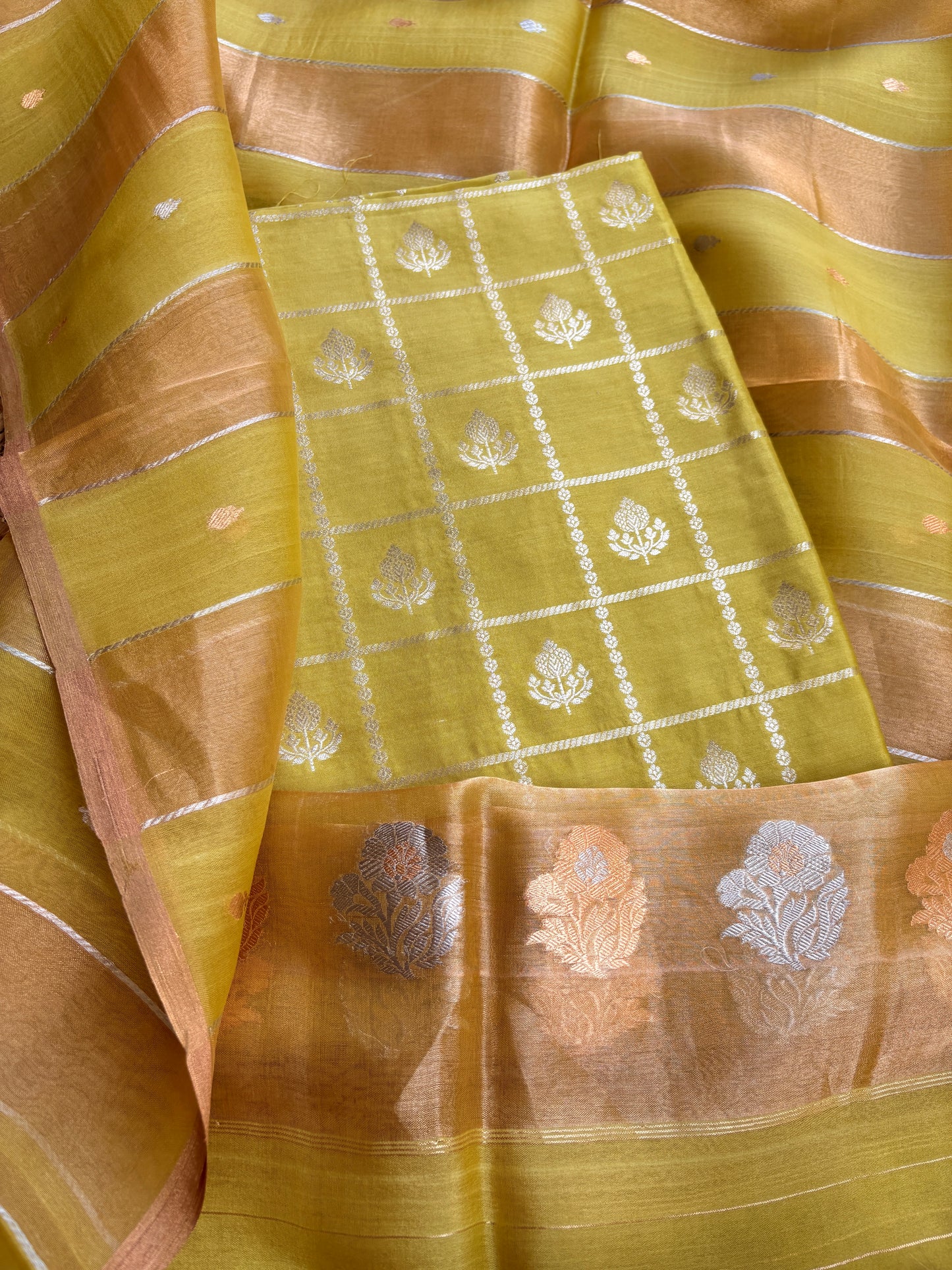 Lime green Chiniya kora suit set