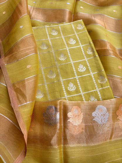 Lime green Chiniya kora suit set