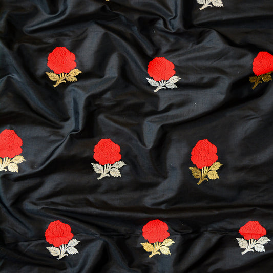 Black Katan silk fabric