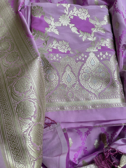Lavender rangkat mashru silk suit set