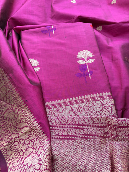 Magenta katan by katan silk suit set