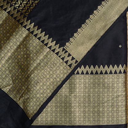 Black Katan by katan silk kadhwa suit set