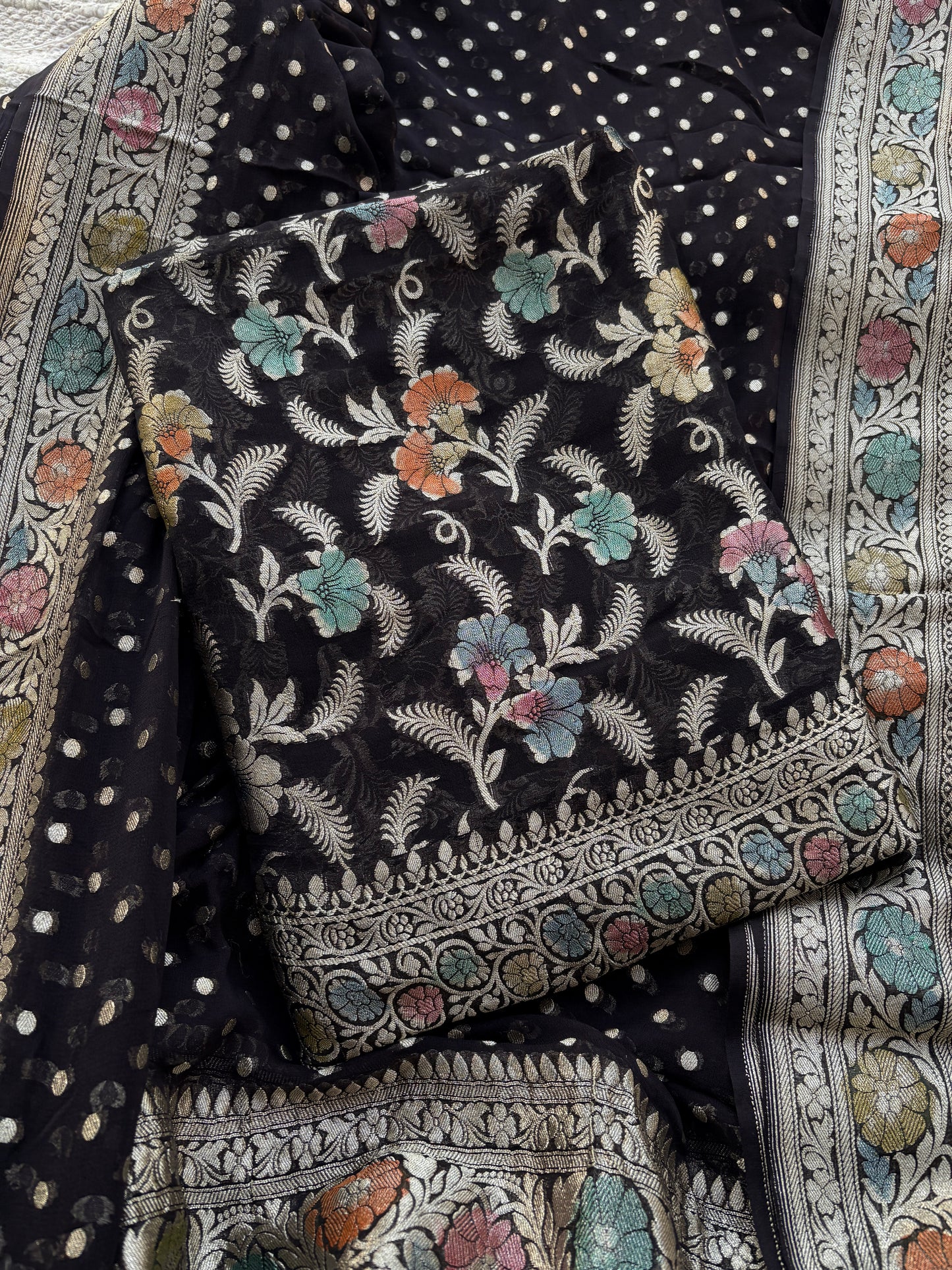 Black Khaddi georgette suit set