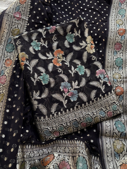 Black Khaddi georgette suit set