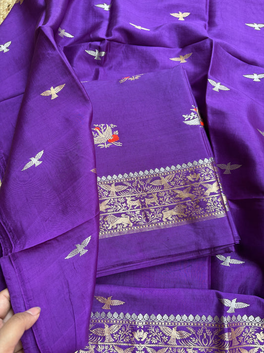 Purple mango silk suit set