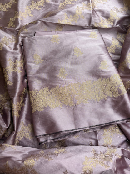 Nude pink premium Banarasi 3 piece suit set
