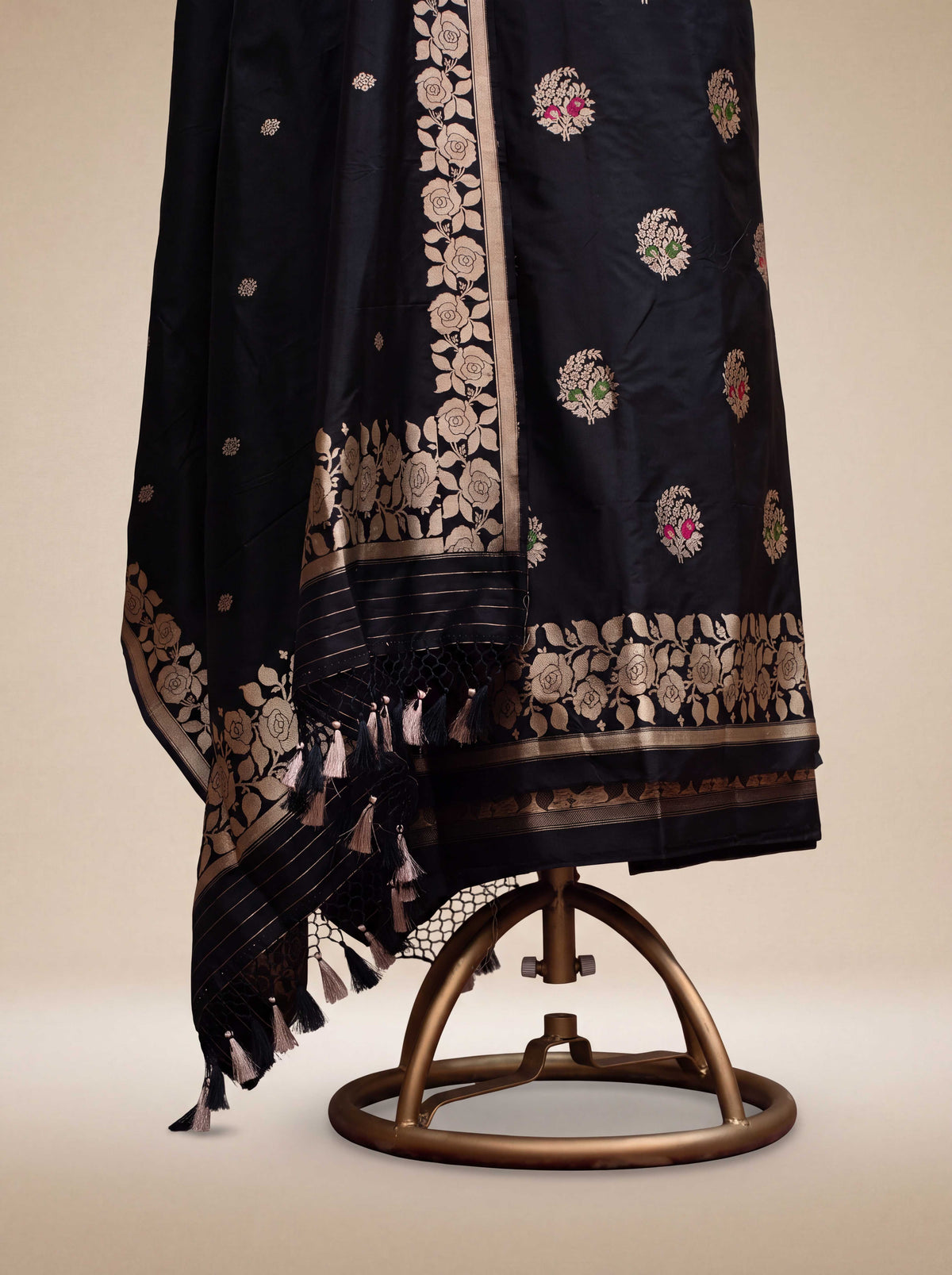 Black Katan by Katan silk kadhwa suit set