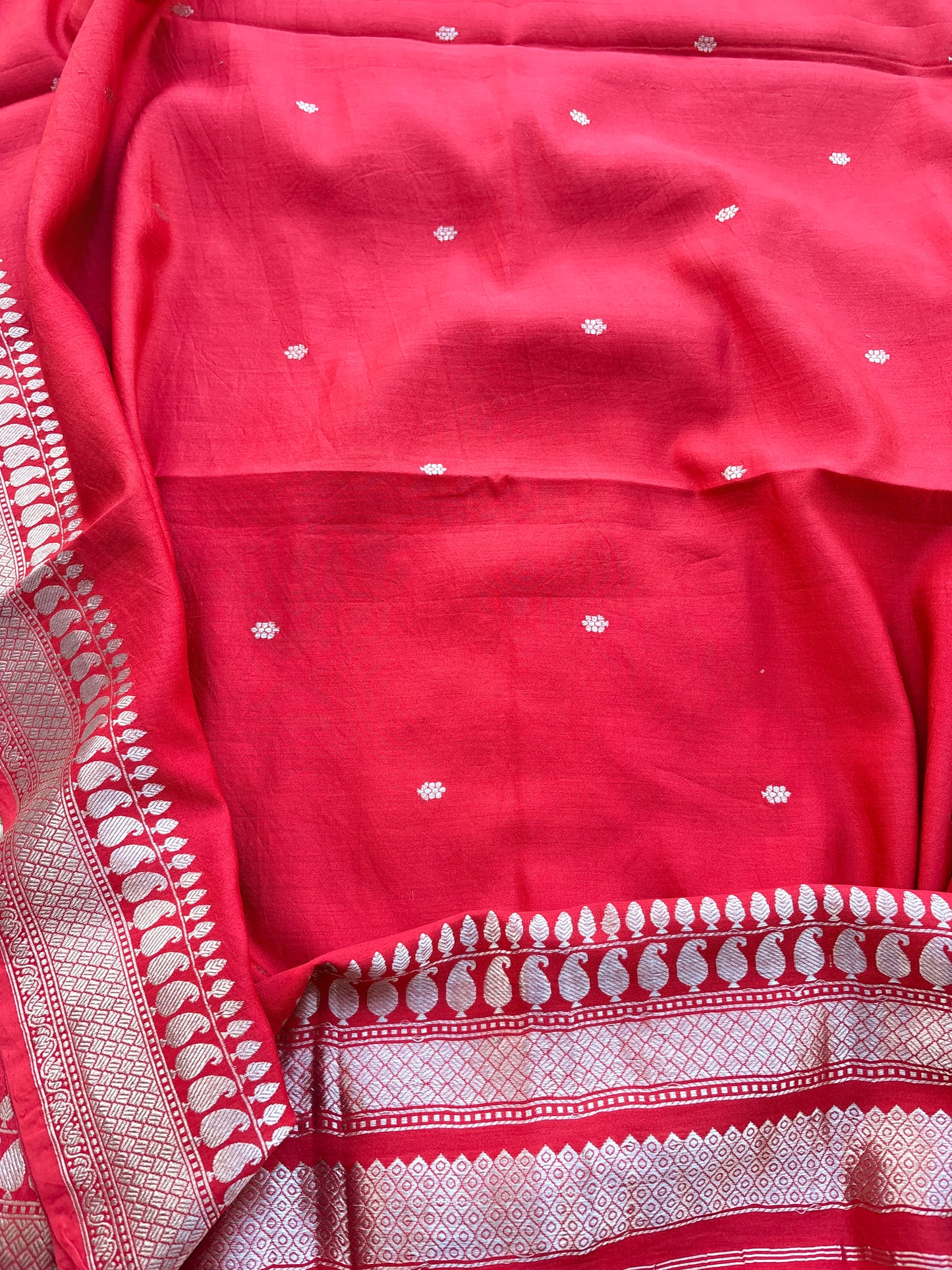 Red mango silk pure silk suit set