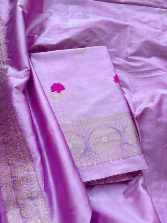 Lavender  pink katan by Katan silk suit set
