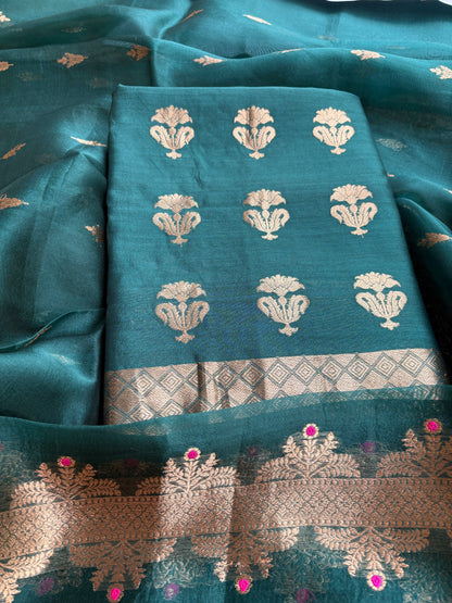 Green Chiniya meenadar suit set