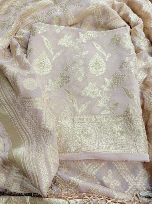 Pink Khaddi georgette suit set