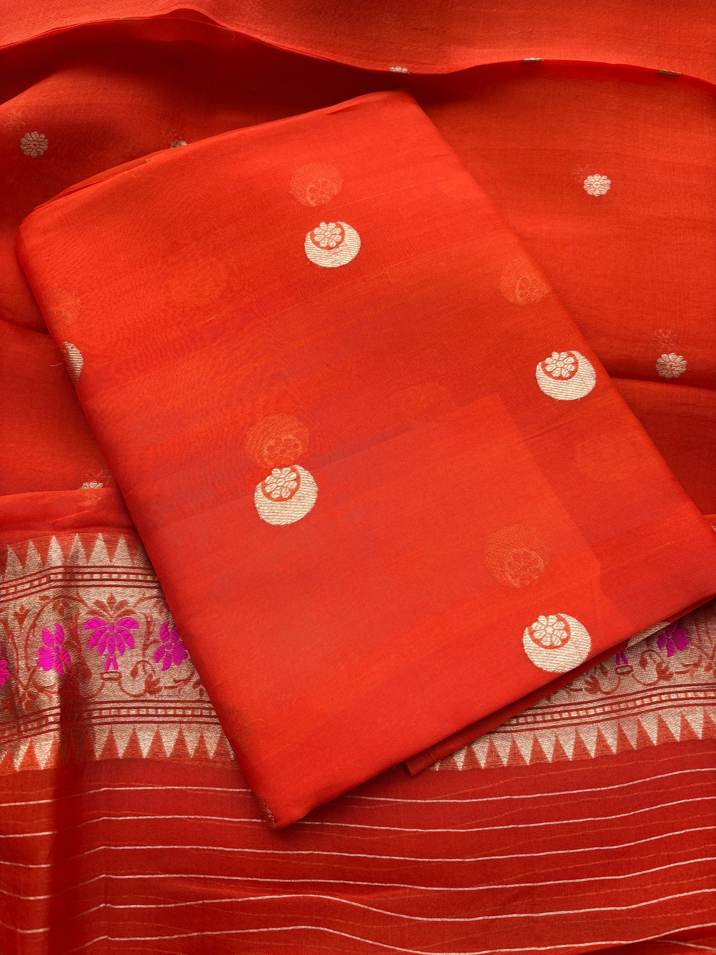 Orange Kora Chand Tara suit set