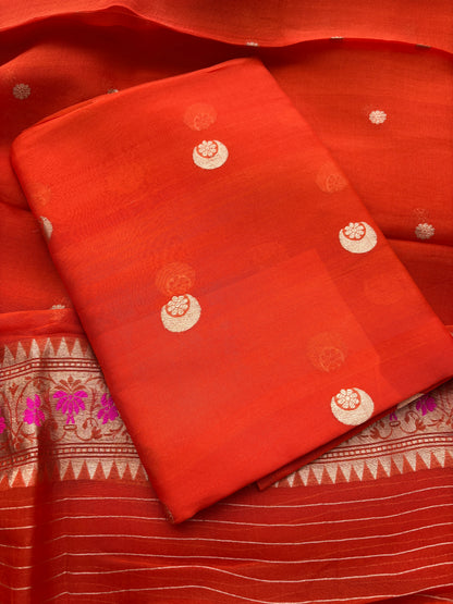 Orange Kora Chand Tara suit set