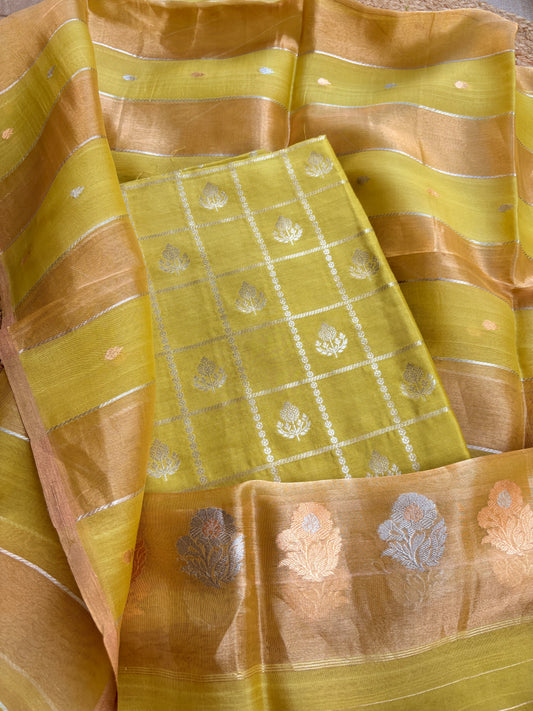 Lime green Chiniya kora suit set