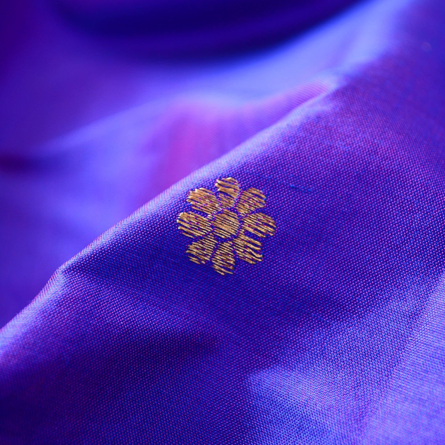 Blue purple katan silk fabric