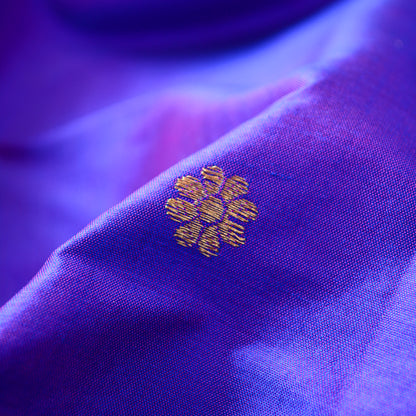 Blue purple katan silk fabric