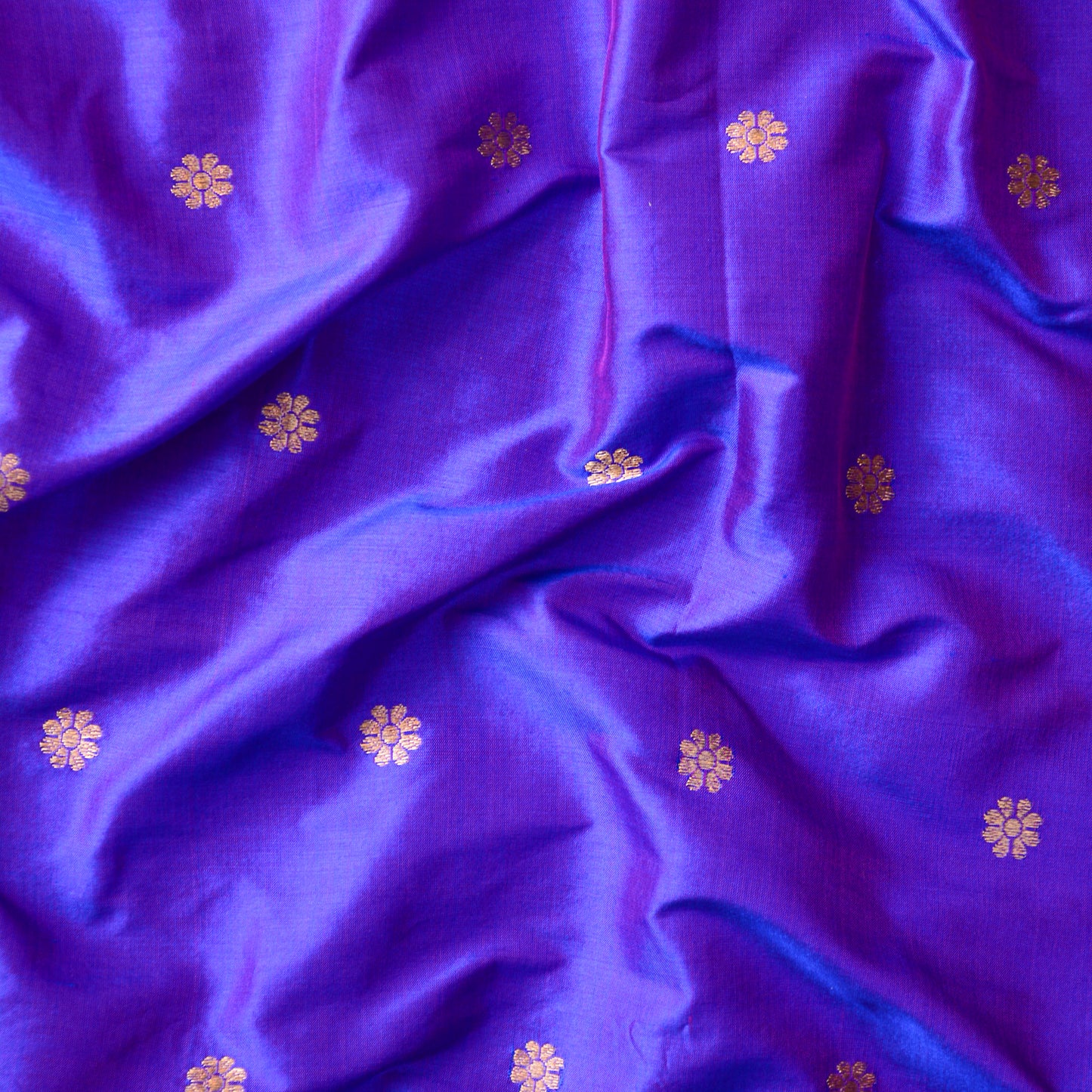 Blue purple katan silk fabric