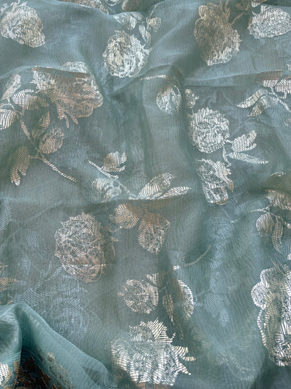 Green pita work tissue silk Suit set