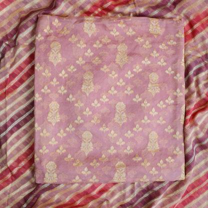 Pink Khaddi georgette suit with rangkat dupatta
