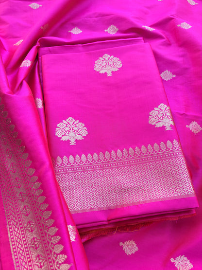 Pink katan by Katan silk kadhwa suit set