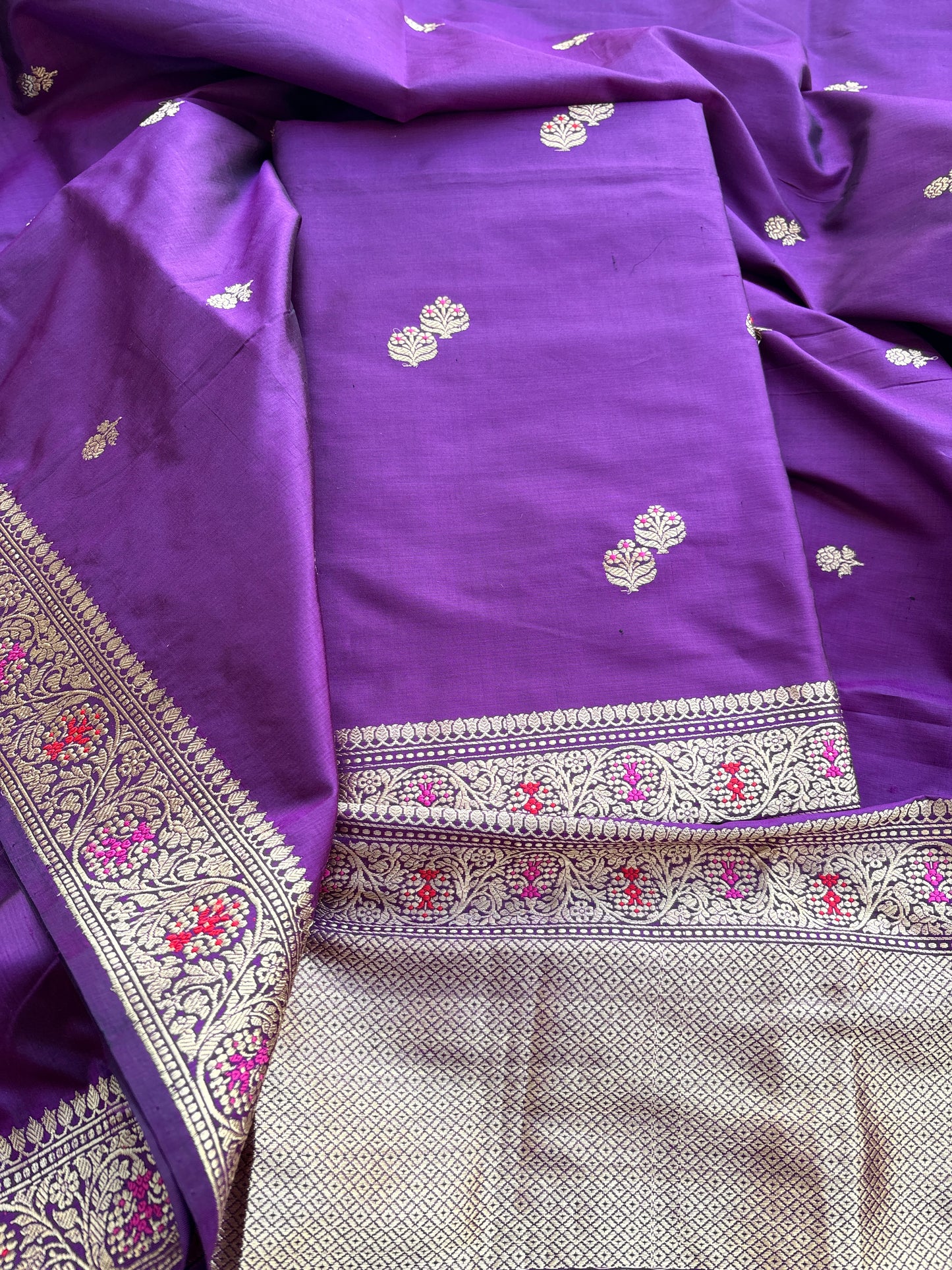Purple katan by katan meenadar suit set