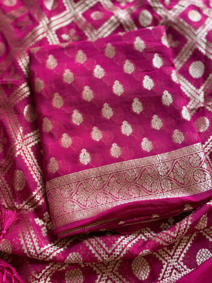 Pink Khaddi georgette suit set