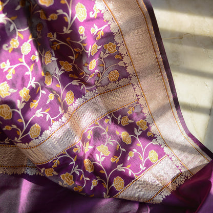 Purple katan silk dupatta