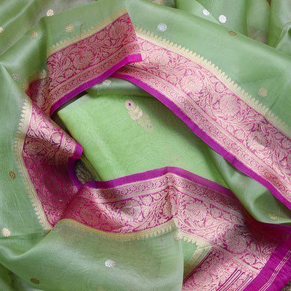 Green Kadhwa suit with shaded  dupatta