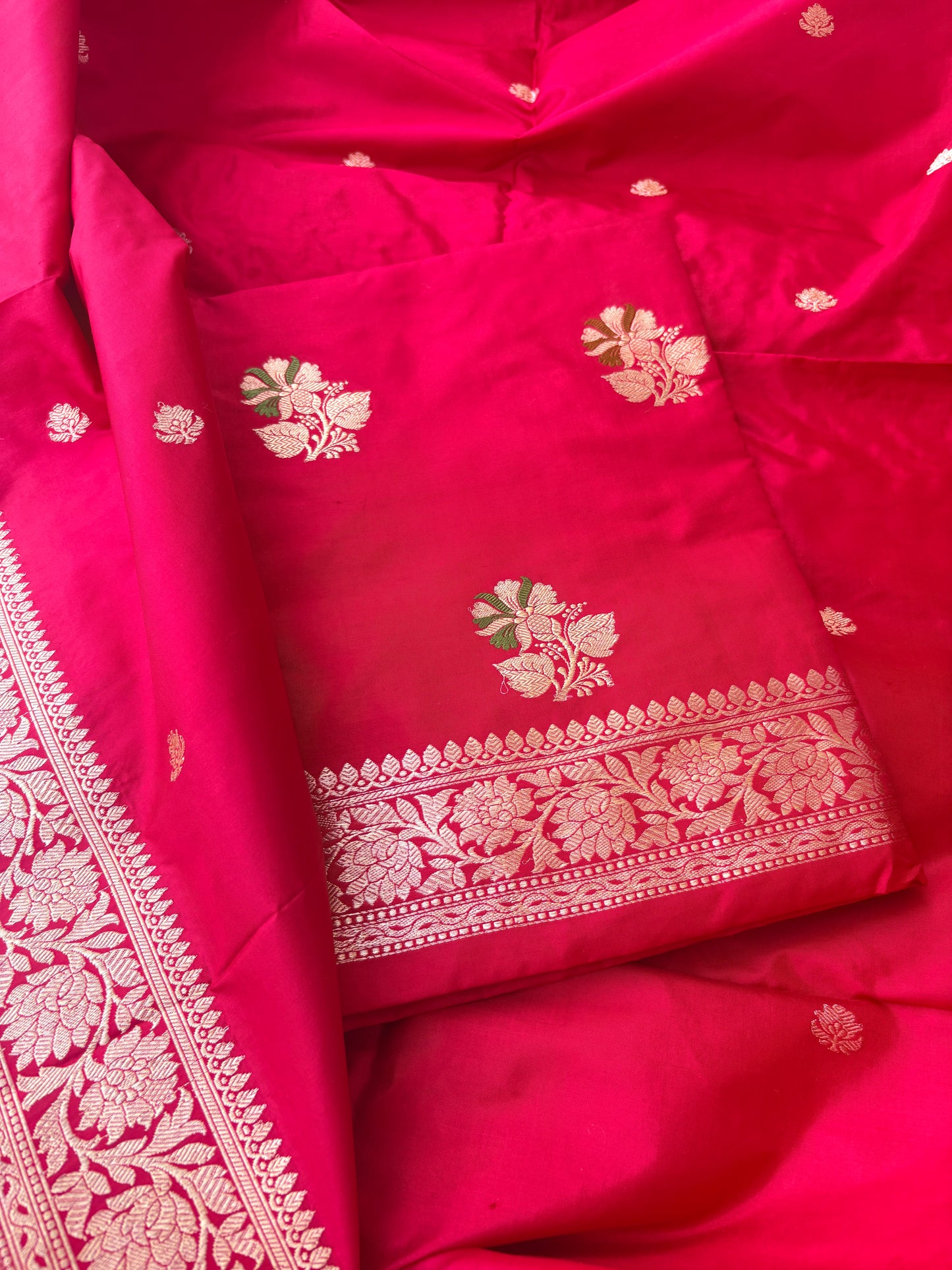 Red Katan by katan meenadar silk suit