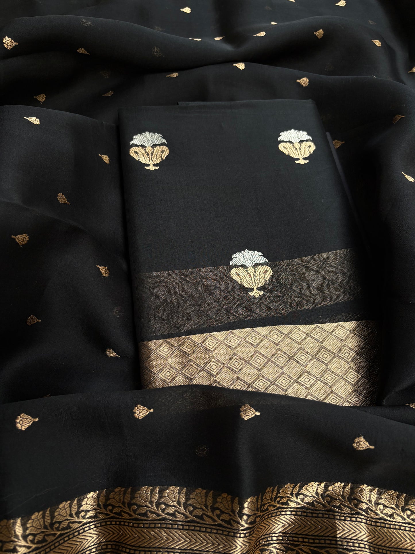 Black kora kadhwa 3 piece suit set