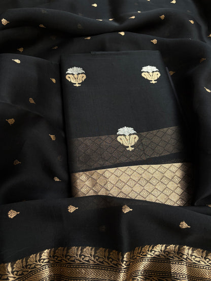 Black kora kadhwa 3 piece suit set