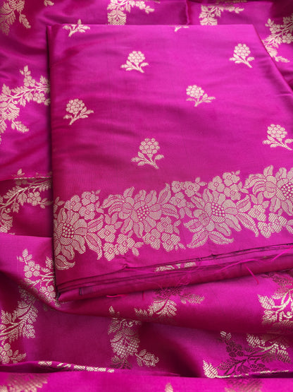 Pink premium Banarasi silk 3 piece suit set