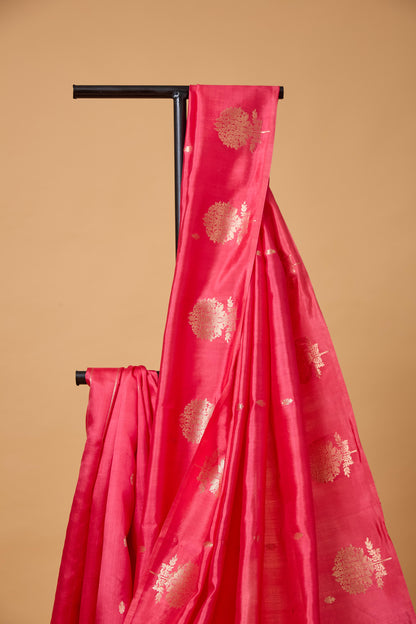 Pink Mango Silk Kadhwa Saree