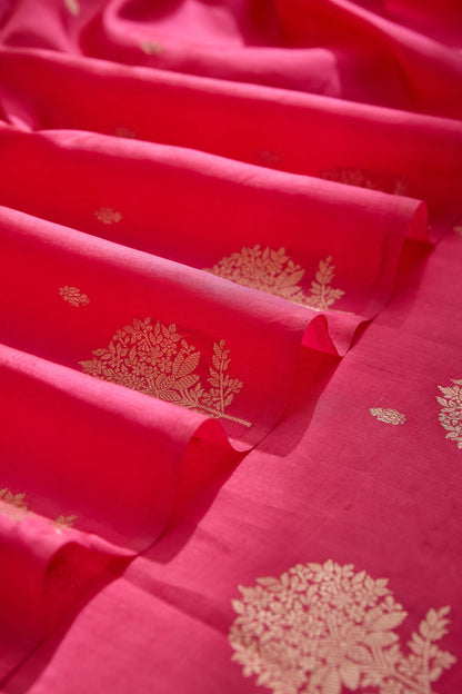 Pink Mango Silk Kadhwa Saree