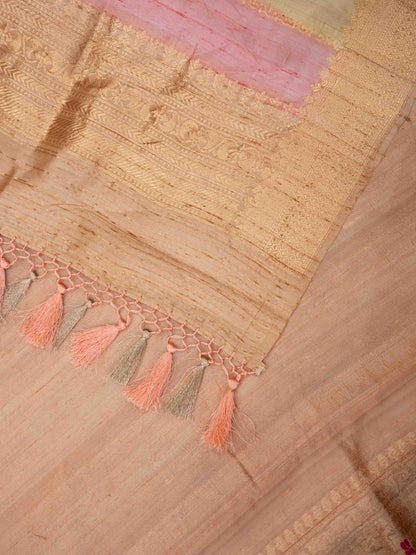 Beige Nude raw silk suit set